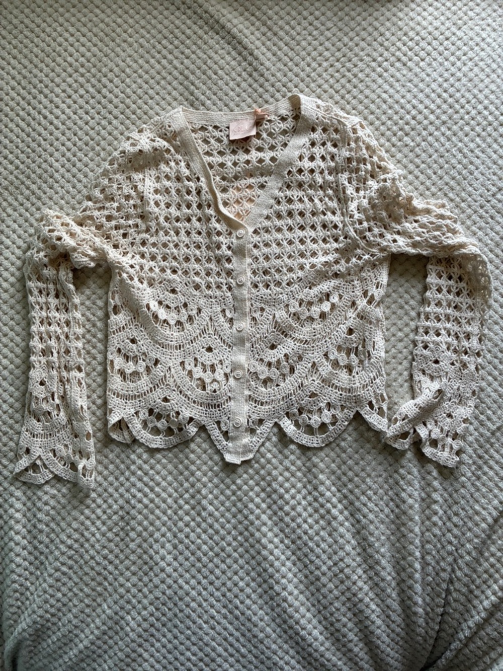 Good Luck Gem Delicate Crochet Scallop-Hem Topper Brand New with tags Size XS
